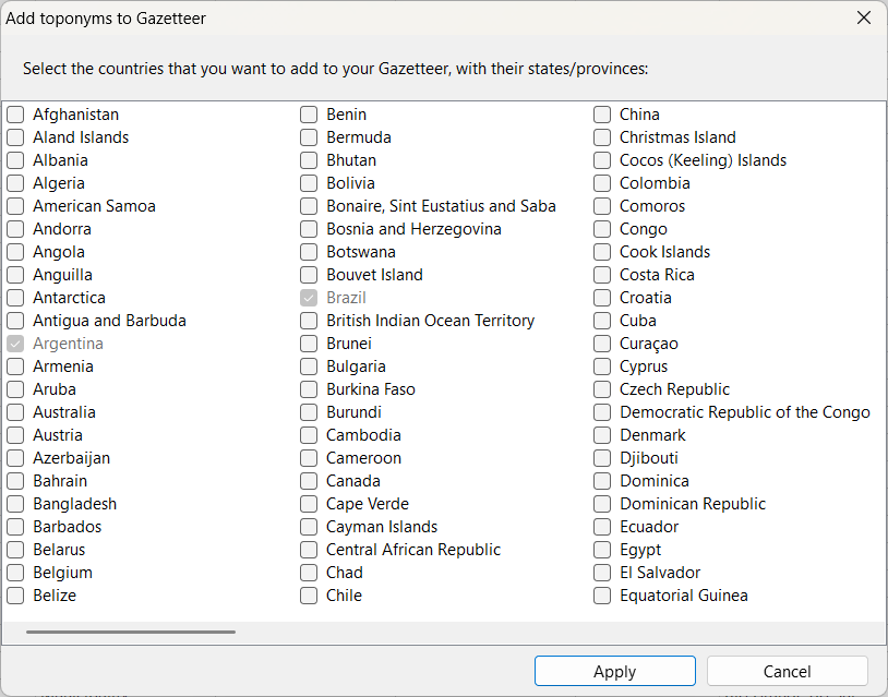 Add countries and states