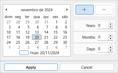 Calendar dialog
