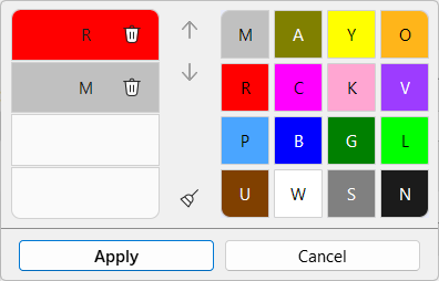 Colored bands editor