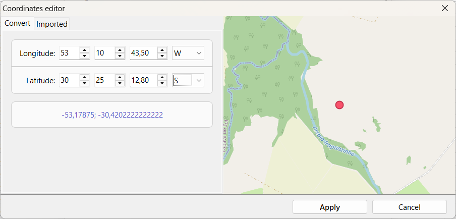 GeoAssist dialog - convert