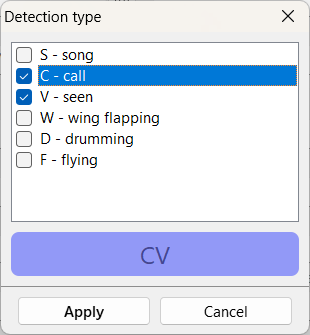 Multiple selection dialog